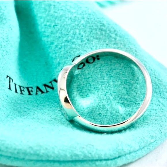 Size 10 "Please Return to Tiffany & Co" 925 Oval Sterling Silver Signet Ring - Picture 4 of 9